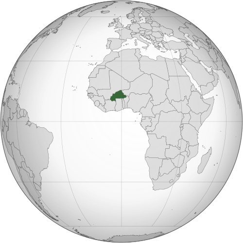 Burkina Faso sur le globe terreste